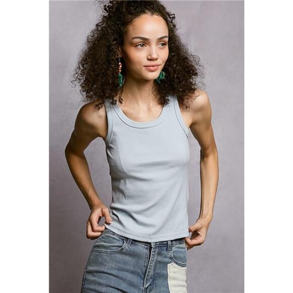 POL Round Neck Ribbed Tank - Picture 2 of 5